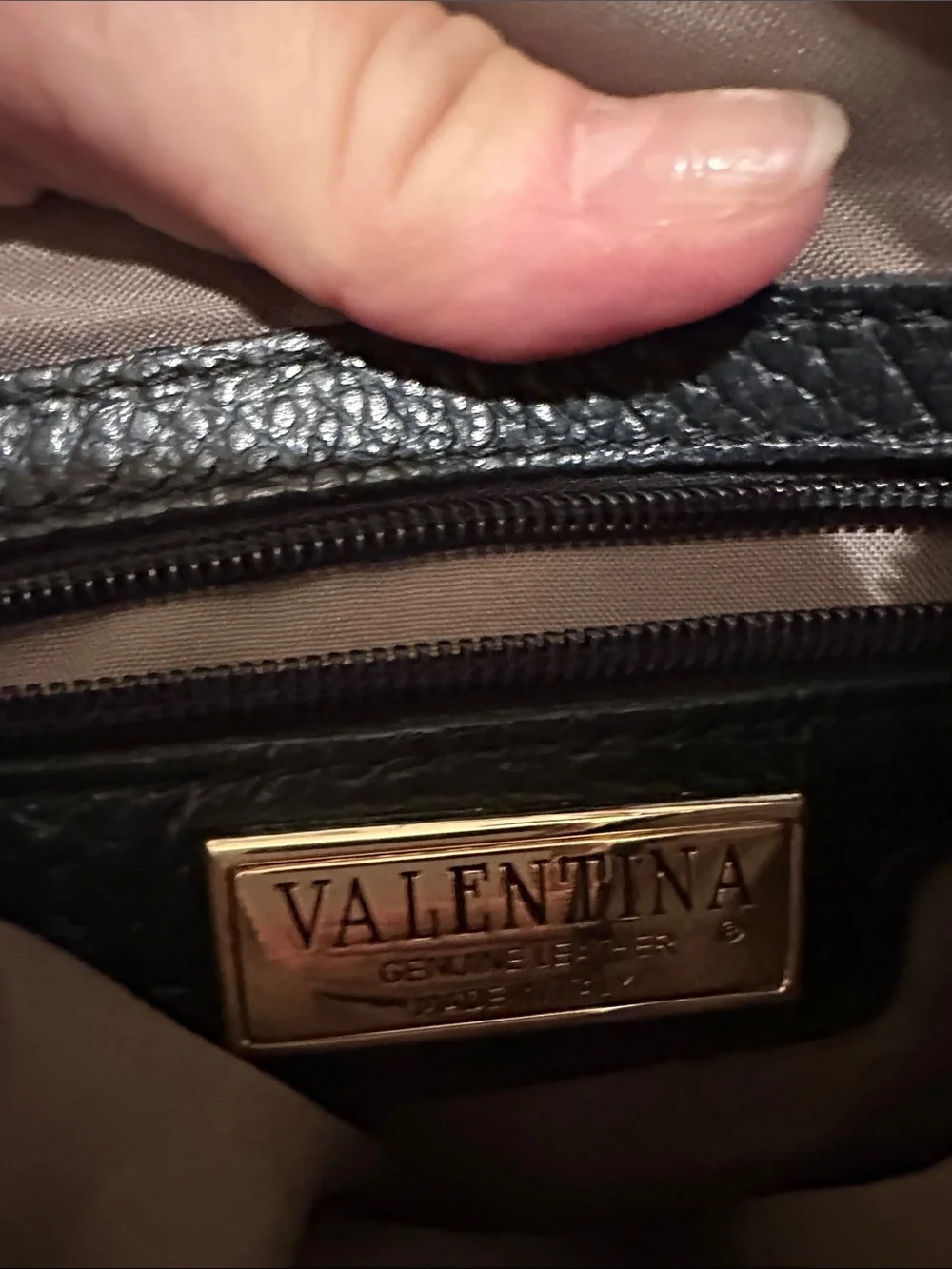 Valentina Taupe Hobo with Black Adjustable Strap